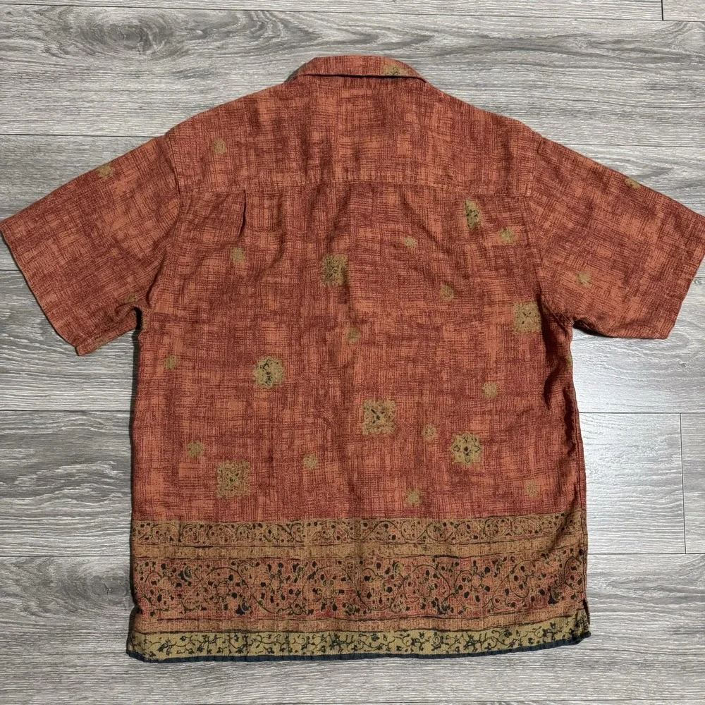 The‎ Territory Ahead Mens Cotton XL Short Sleeve Button Up Tribal Print Orange